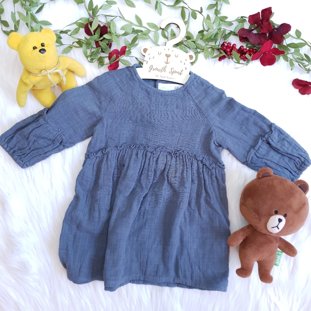 ZARA Baby Girl Dress Dark Tosca 18-24M Spain